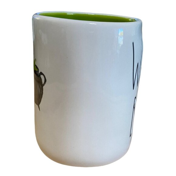 Rae Dunn Witchs Brew Ceramic Mug With Green Interior & Cauldron Design - Picture 4 of 6